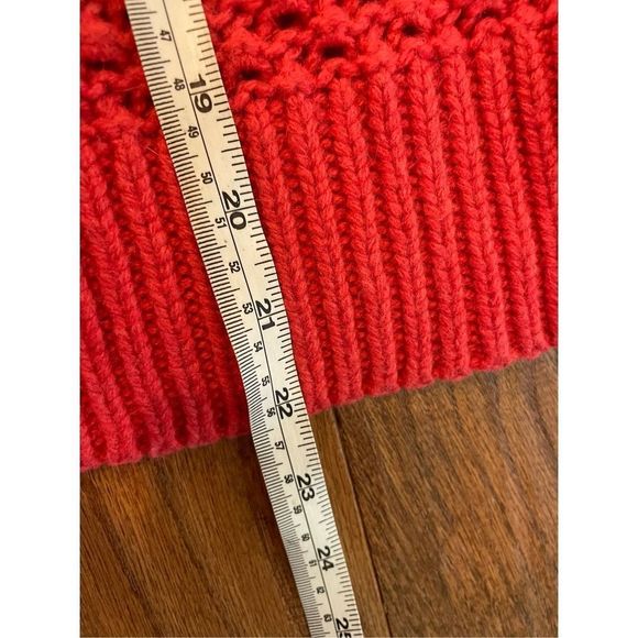 L.l. Bean red wool and angora knit button front cardigan large - Picture 3 of 7